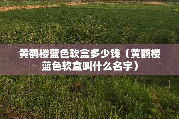 黄鹤楼蓝色软盒多少钱（黄鹤楼蓝色软盒叫什么名字）