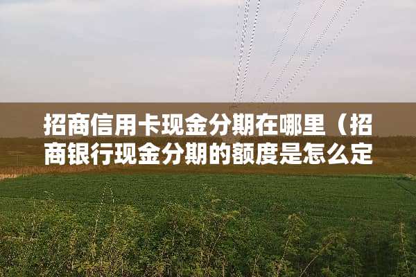 招商***现金分期在哪里（招商银行现金分期的额度是怎么定的）