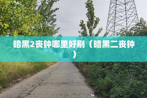暗黑2丧钟哪里好刷（暗黑二丧钟）