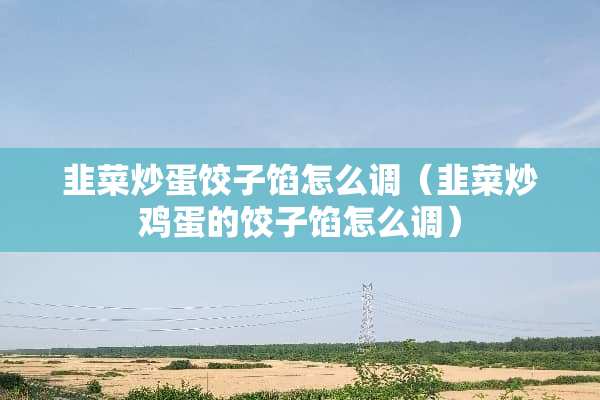 韭菜炒蛋饺子馅怎么调（韭菜炒鸡蛋的饺子馅怎么调）