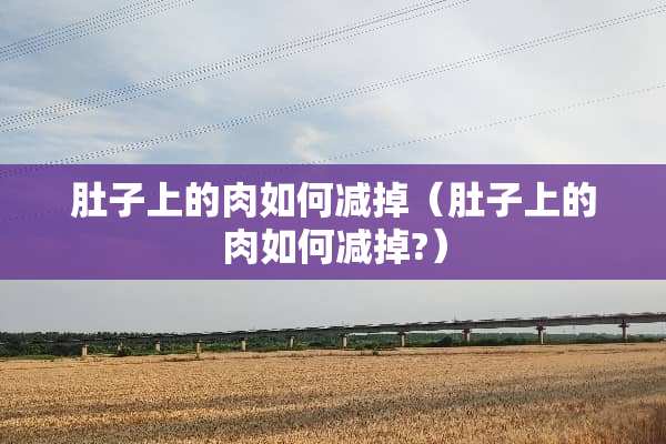 肚子上的肉如何减掉（肚子上的肉如何减掉?）