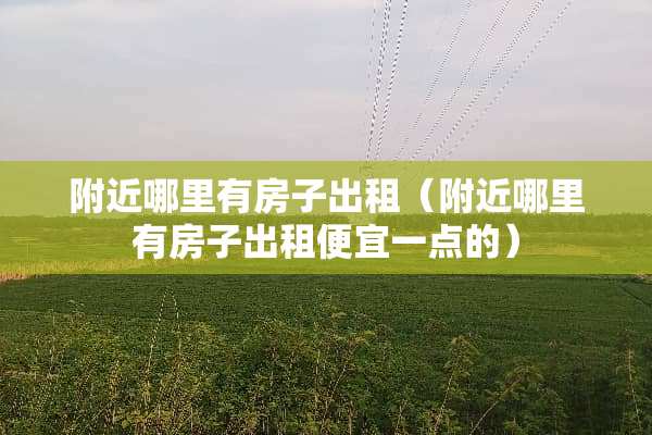 附近哪里有房子出租（附近哪里有房子出租便宜一点的）