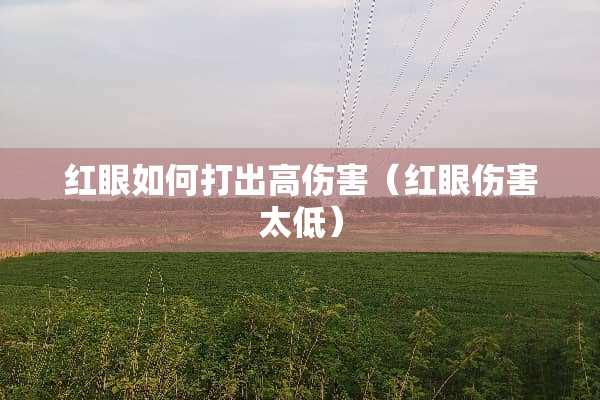 红眼如何打出高伤害（红眼伤害太低）