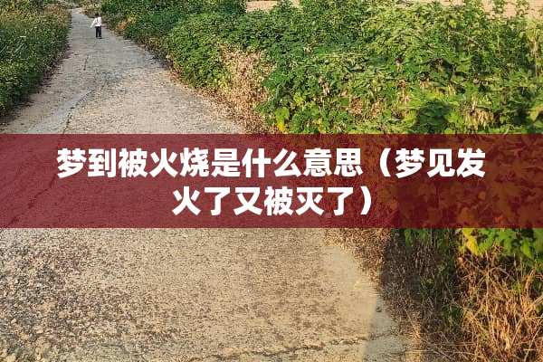梦到被火烧是什么意思（梦见发火了又被灭了）
