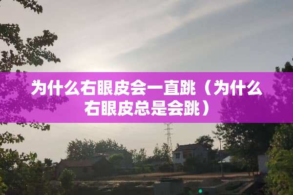 为什么右眼皮会一直跳（为什么右眼皮总是会跳）