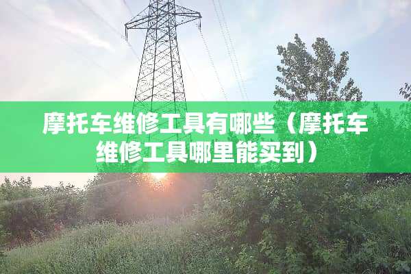 摩托车维修工具有哪些（摩托车维修工具哪里能买到）