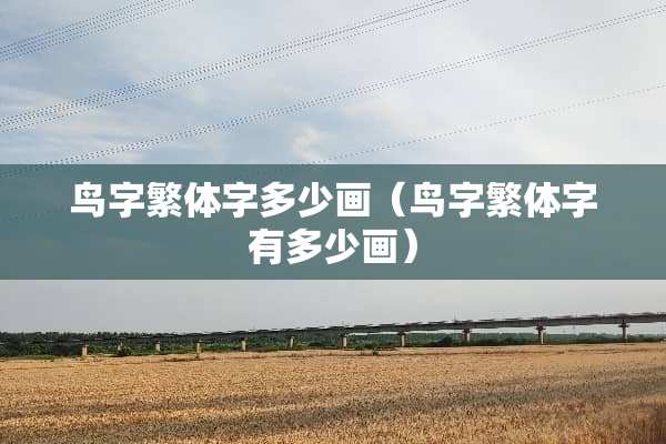 鸟字繁体字多少画（鸟字繁体字有多少画）