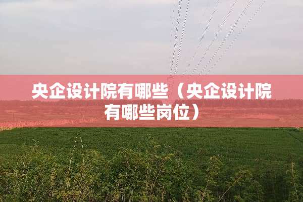 央企设计院有哪些（央企设计院有哪些岗位）