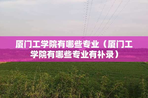 厦门工学院有哪些专业（厦门工学院有哪些专业有补录）