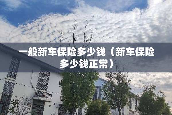 一般新车保险多少钱（新车保险多少钱正常）