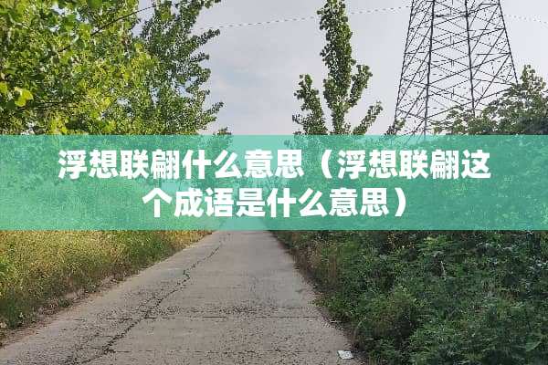 浮想联翩什么意思（浮想联翩这个成语是什么意思）