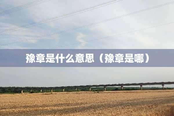 豫章是什么意思（豫章是哪）