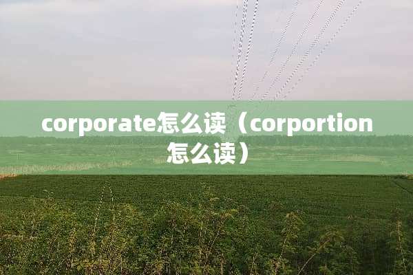 corporate怎么读（corportion怎么读）