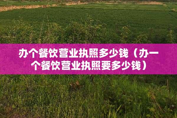 办个餐饮营业执照多少钱（办一个餐饮营业执照要多少钱）