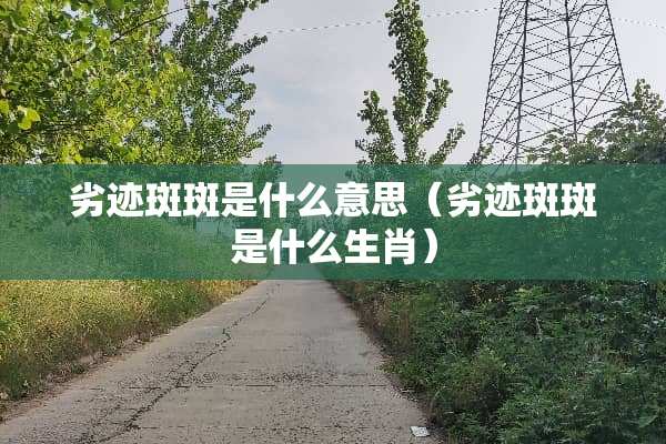 劣迹斑斑是什么意思（劣迹斑斑是什么生肖）