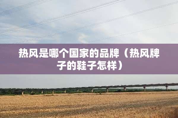 热风是哪个国家的品牌（热风牌子的鞋子怎样）