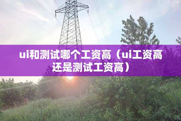 ui和测试哪个工资高（ui工资高还是测试工资高）