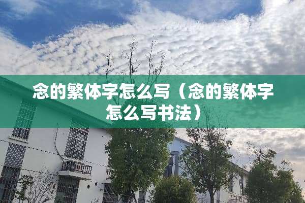 念的繁体字怎么写（念的繁体字怎么写书法）