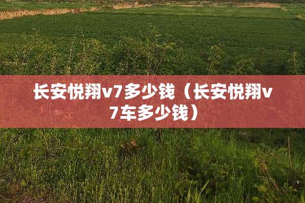 长安悦翔v7多少钱（长安悦翔v7车多少钱）