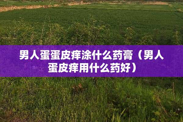 男人蛋蛋皮痒涂什么药膏（男人蛋皮痒用什么药好）