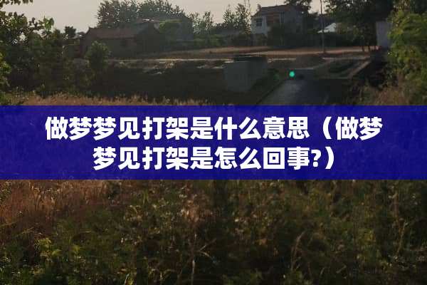 做梦梦见打架是什么意思（做梦梦见打架是怎么回事?）