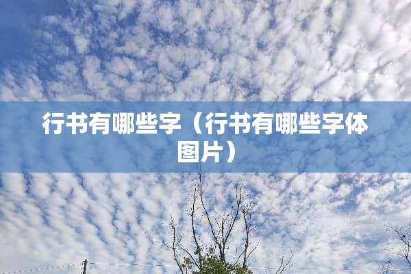 行书有哪些字（行书有哪些字体图片）