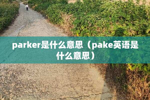 parker是什么意思（pake英语是什么意思）