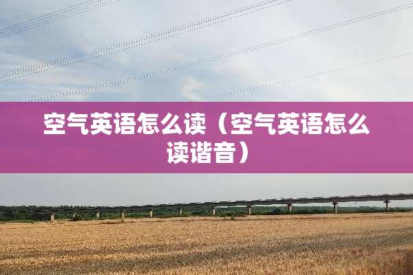 空气英语怎么读（空气英语怎么读谐音）