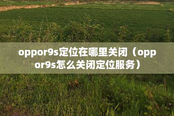 oppor9s定位在哪里关闭（oppor9s怎么关闭定位服务）