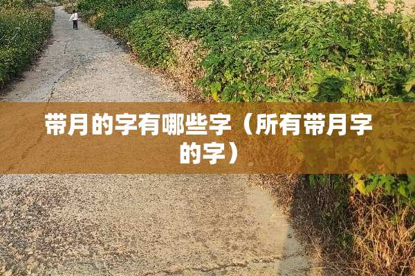 带月的字有哪些字（所有带月字的字）