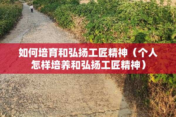 如何培育和弘扬工匠精神（个人怎样培养和弘扬工匠精神）