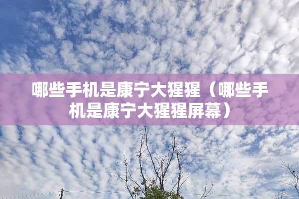 哪些手机是康宁大猩猩（哪些手机是康宁大猩猩屏幕）