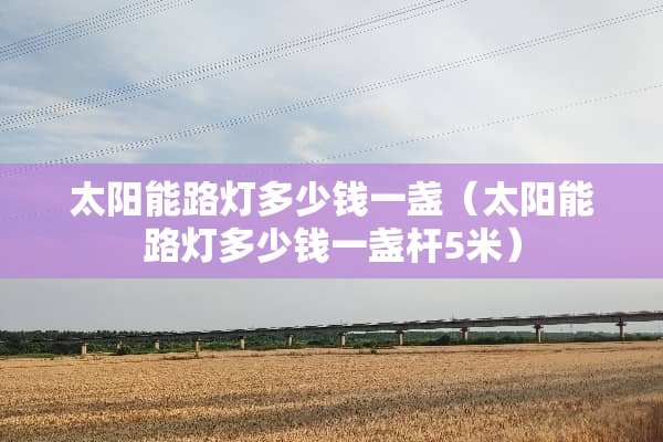 太阳能路灯多少钱一盏（太阳能路灯多少钱一盏杆5米）