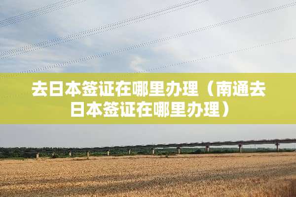 去日本签证在哪里办理（南通去日本签证在哪里办理）