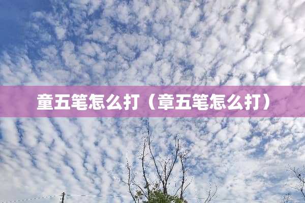 童五笔怎么打（章五笔怎么打）