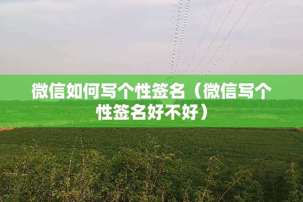 微信如何写个性签名（微信写个性签名好不好）