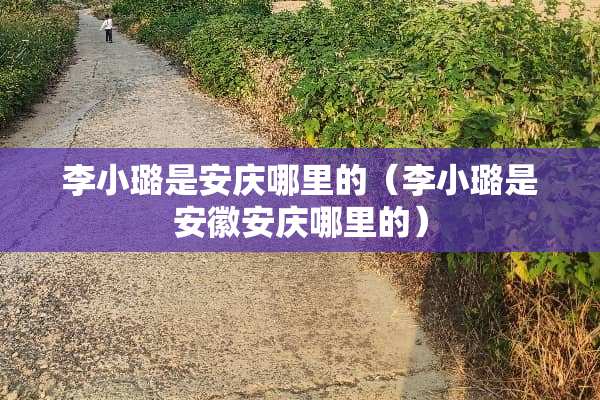 李小璐是安庆哪里的（李小璐是安徽安庆哪里的）