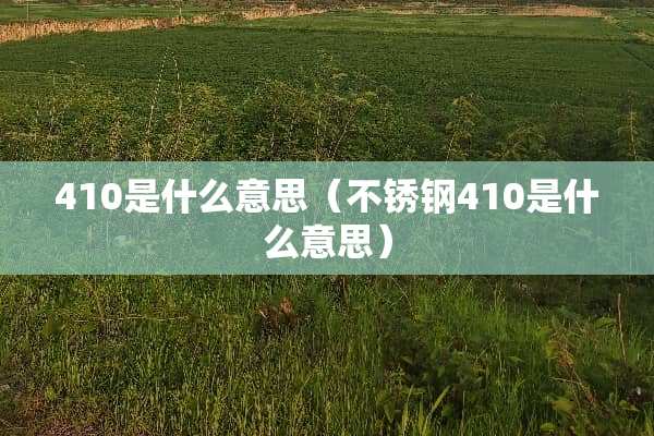 410是什么意思（不锈钢410是什么意思）