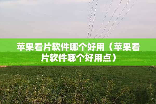 苹果看片软件哪个好用（苹果看片软件哪个好用点）
