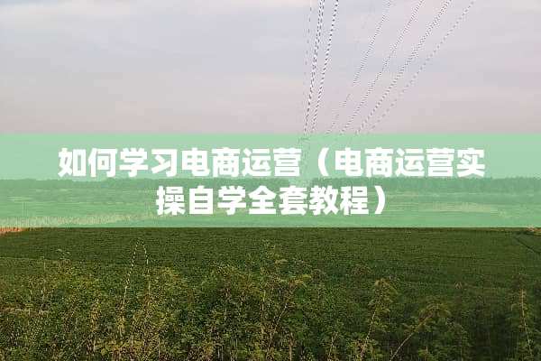 如何学习电商运营（电商运营实操自学**教程）