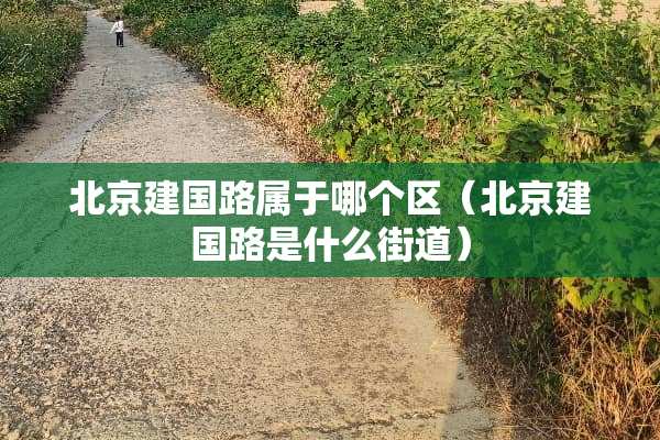 北京建国路属于哪个区（北京建国路是什么街道）