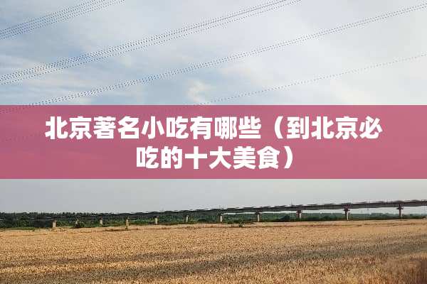 北京著名小吃有哪些（到北京必吃的十大美食）