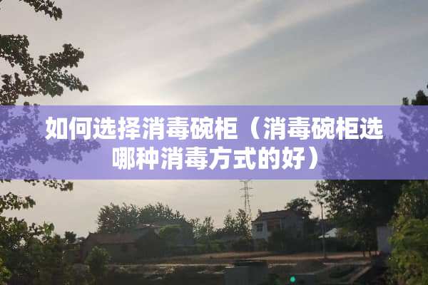 如何选择消毒碗柜（消毒碗柜选哪种消毒方式的好）