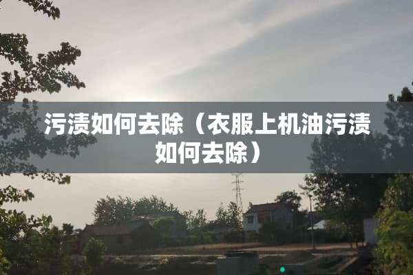 污渍如何去除（衣服上机油污渍如何去除）