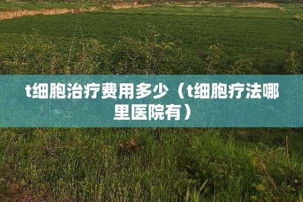 t细胞治疗费用多少（t细胞疗法哪里医院有）