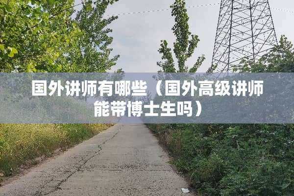 国外讲师有哪些（国外高级讲师能带博士生吗）