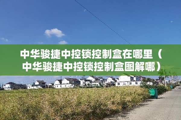中华骏捷中控锁控制盒在哪里（中华骏捷中控锁控制盒图解哪）
