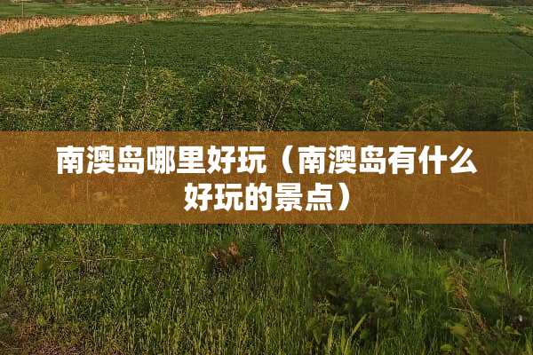 南澳岛哪里好玩（南澳岛有什么好玩的景点）