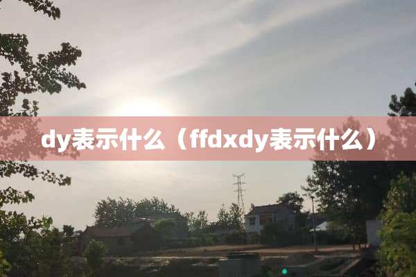 dy表示什么（ffdxdy表示什么）
