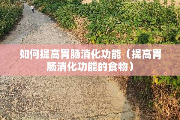 如何提高胃肠消化功能（提高胃肠消化功能的食物）